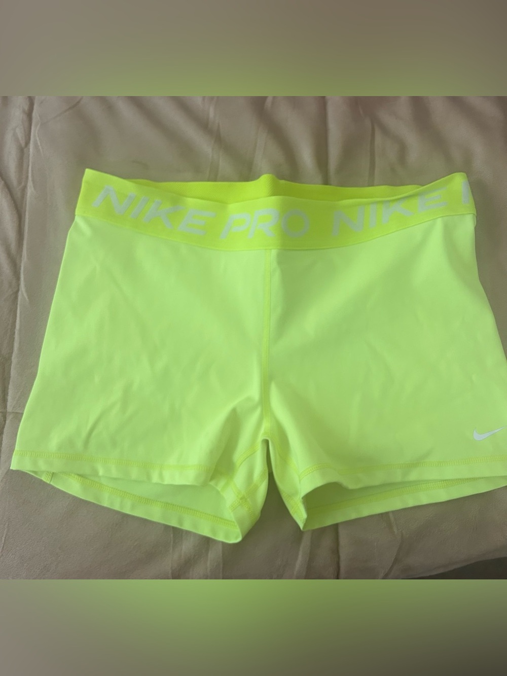 Women’s Nike Compression Shorts Bundle-Blue, Neon Yellow, Peach, Red, Army Green - Picture 5 of 6